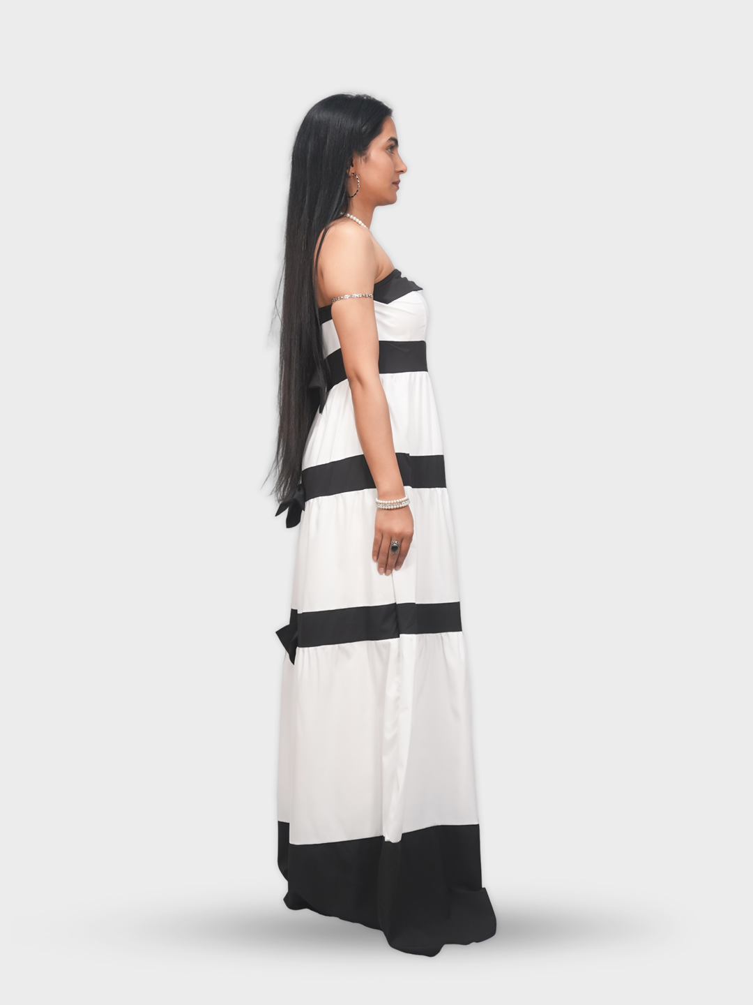 Women’s Colourblocked Chiffon Bandeau Maxi Dress