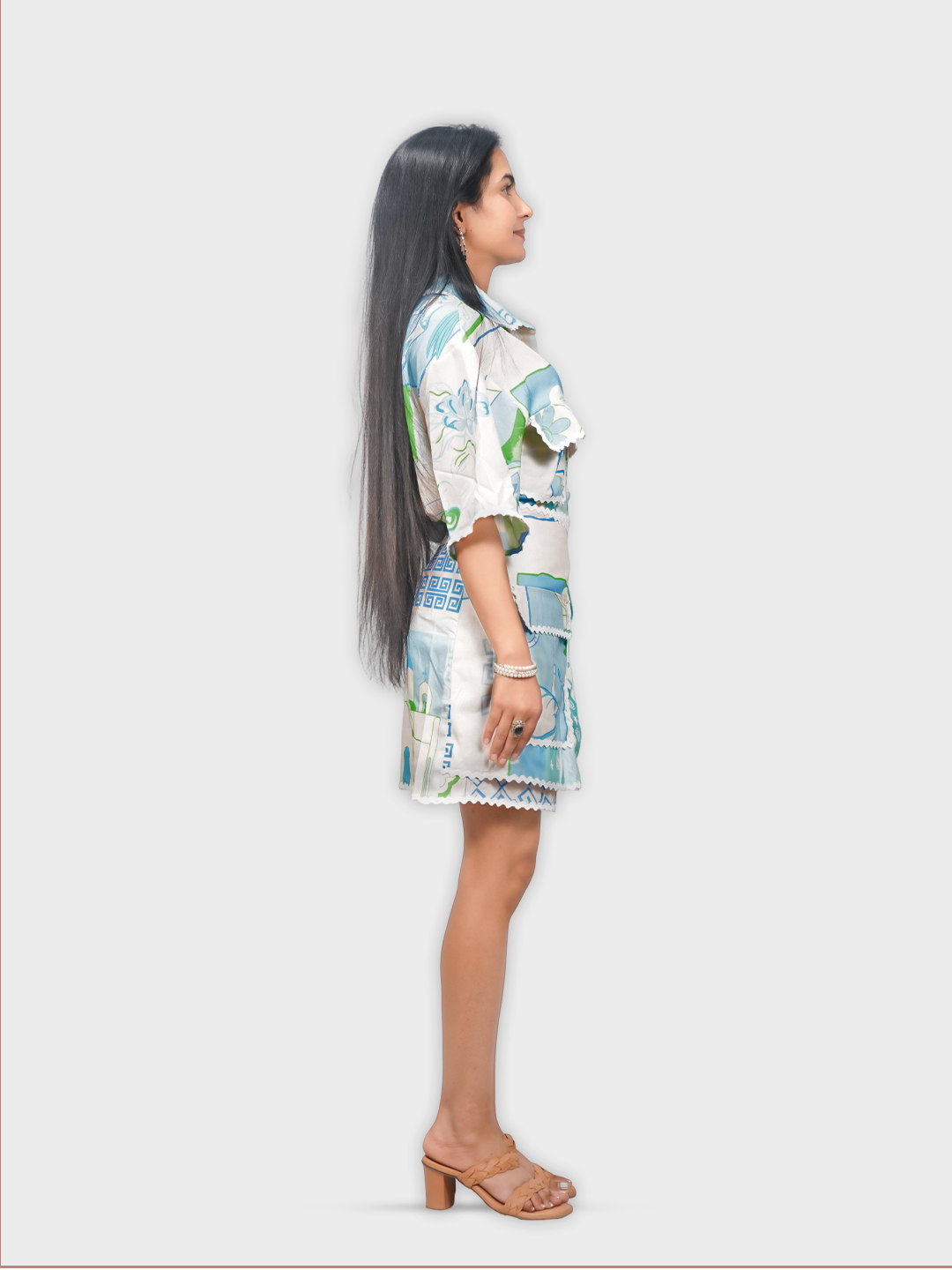 Women’s Printed Collar Shirt with Shorts Co-ord Set