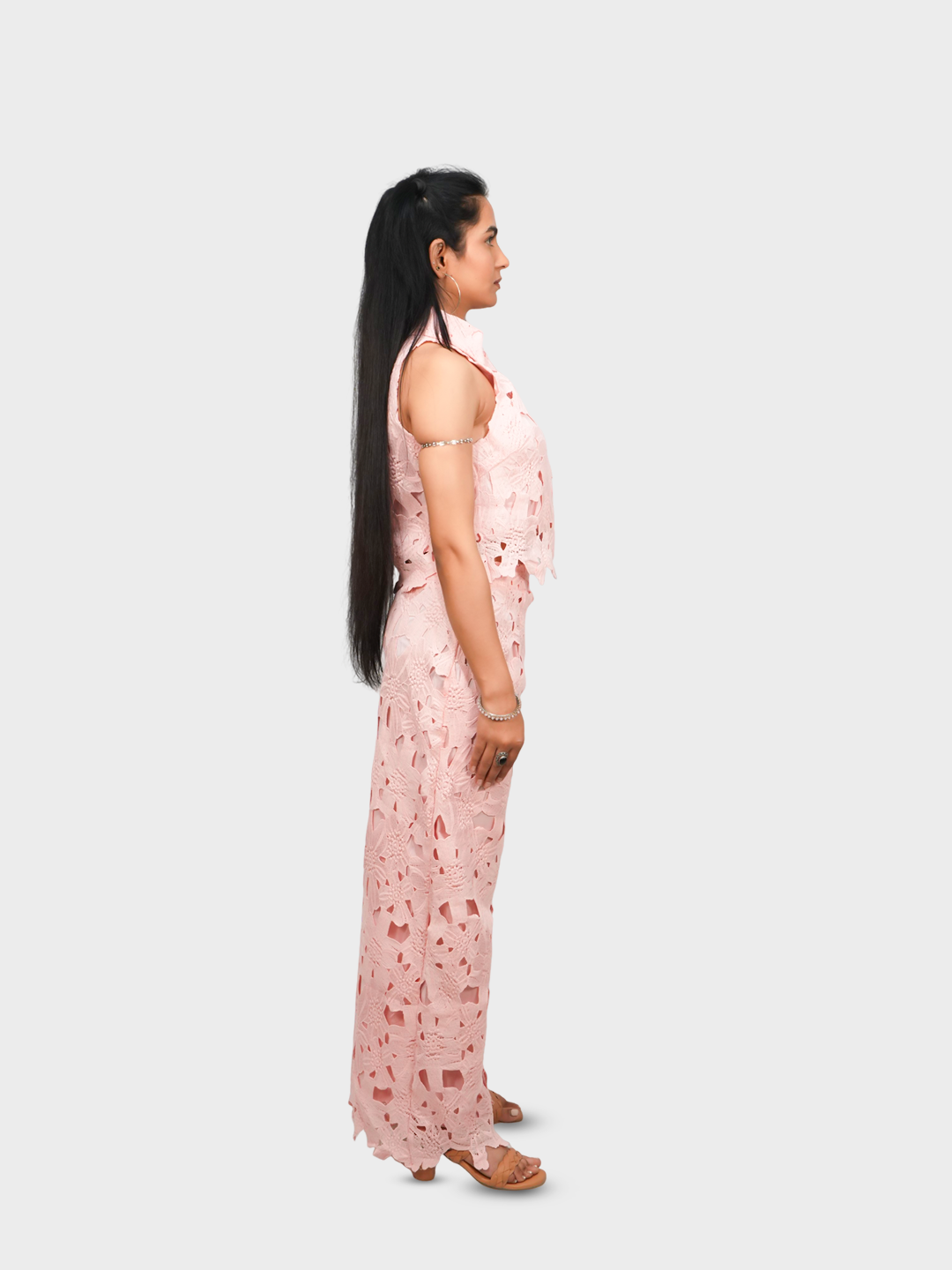 Women’s Embroidered Collar Shirt with Palazzo Co-ord Set