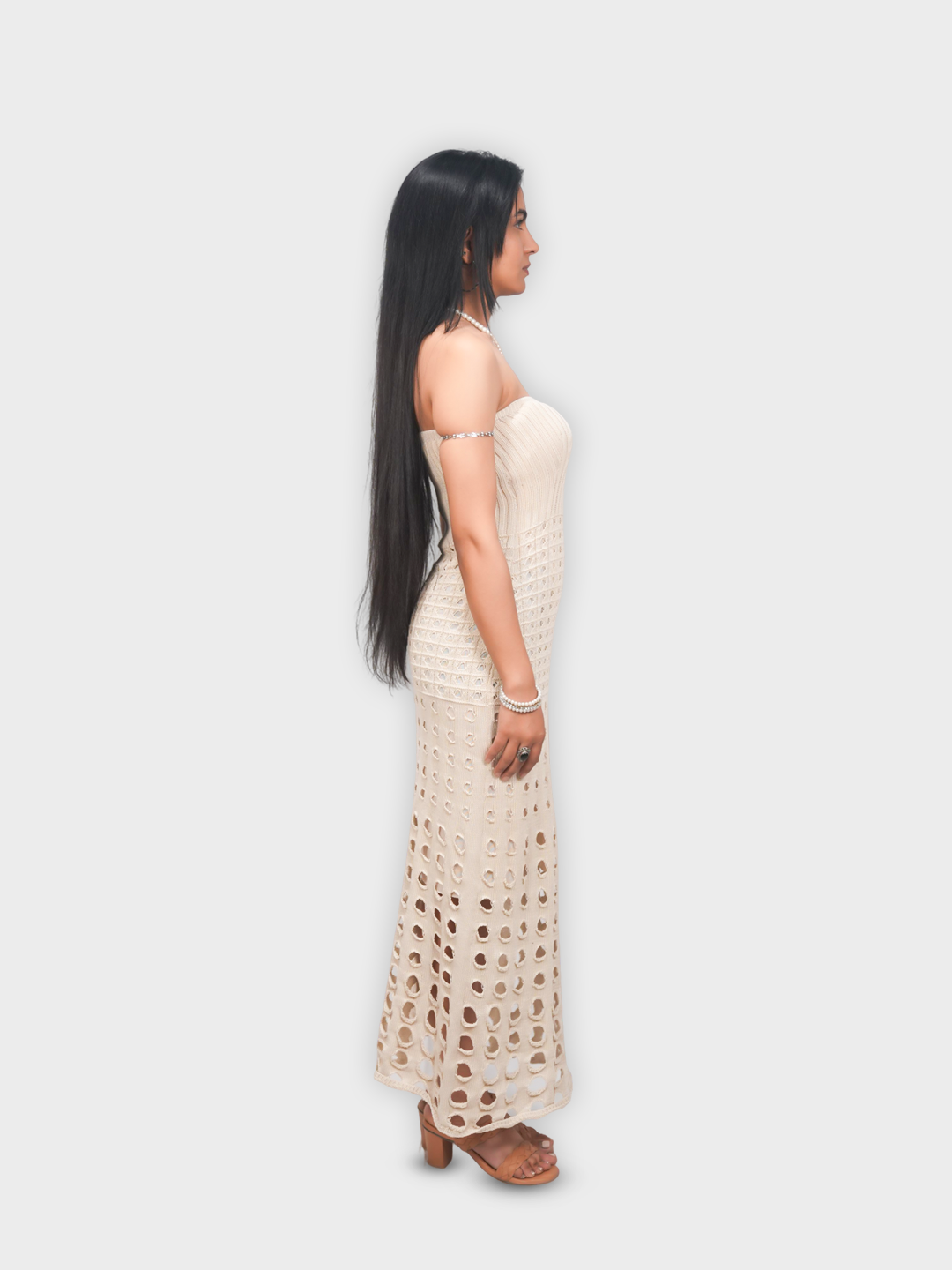Women’s Strapless Crochet Maxi Dress