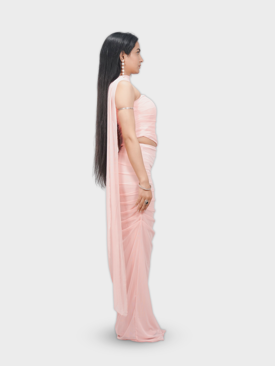 Women’s Strapless Corset Maxi Dress with Scarf