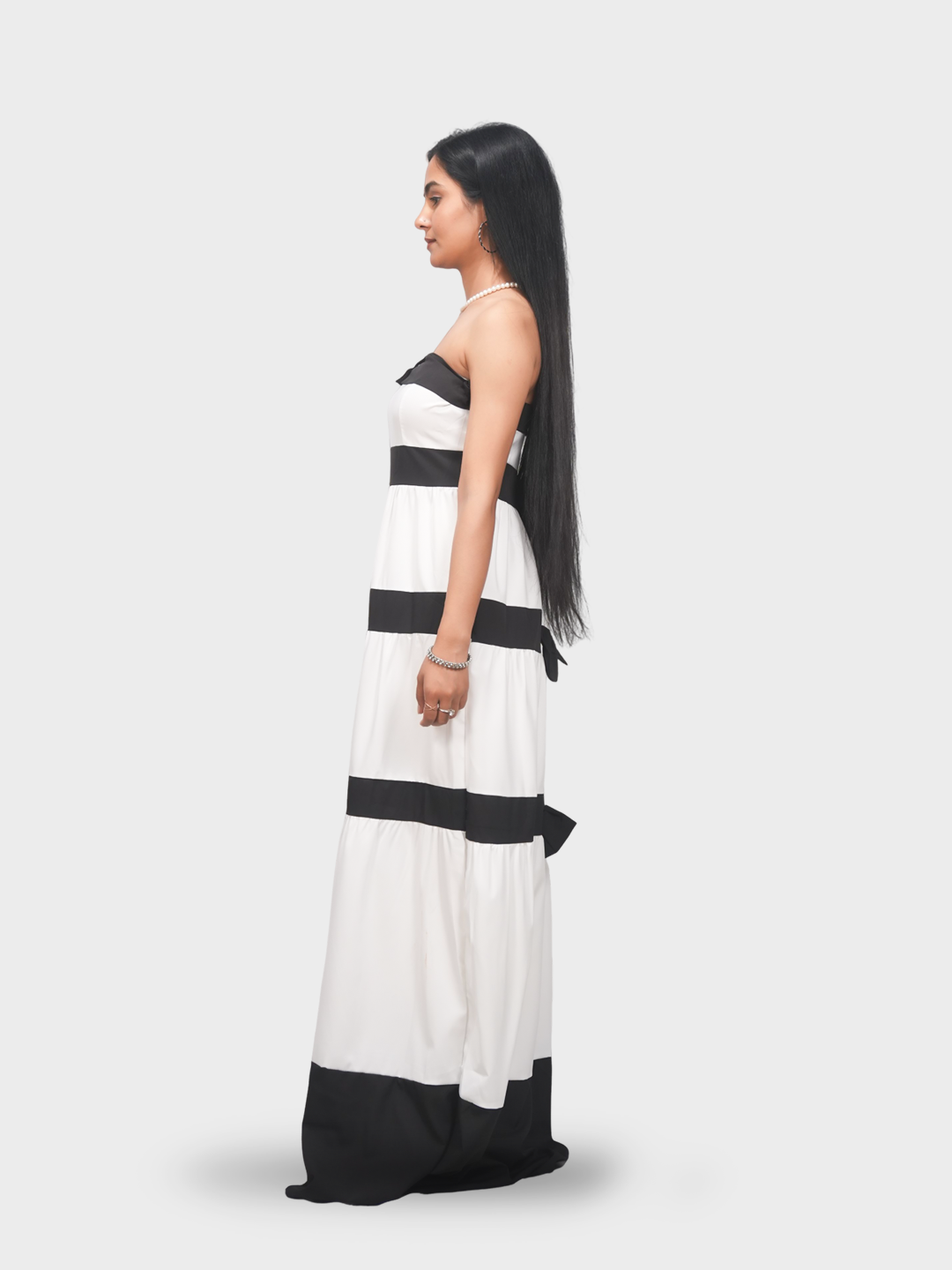 Women’s Colourblocked Chiffon Bandeau Maxi Dress