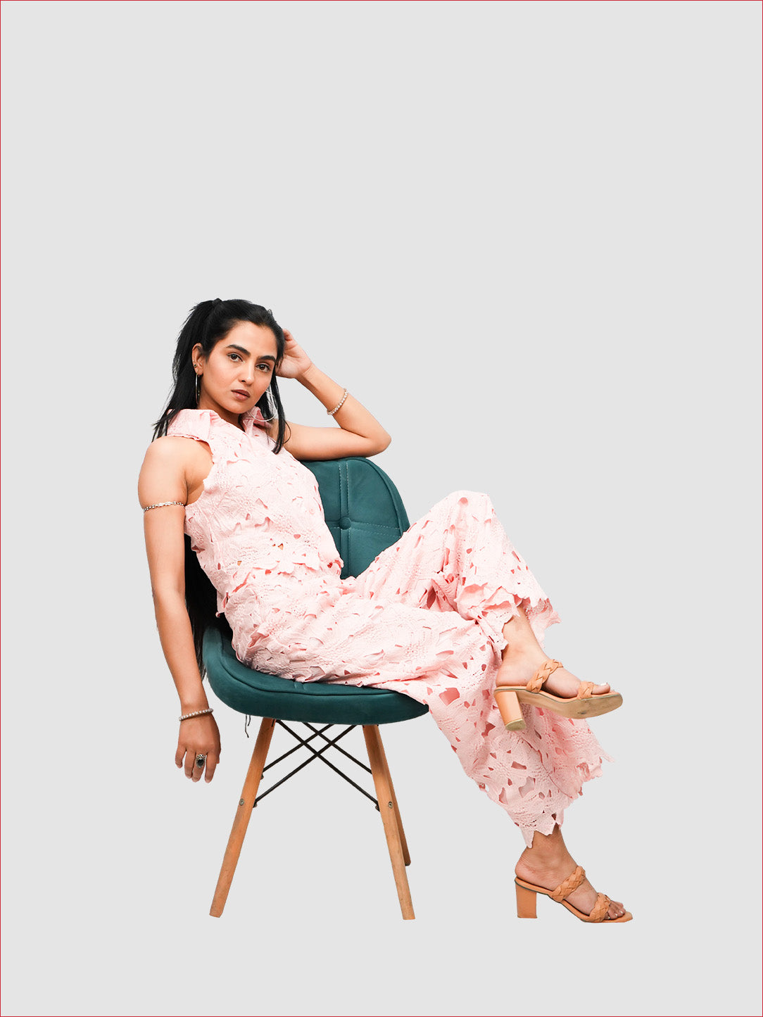 Women’s Embroidered Collar Shirt with Palazzo Co-ord Set Stylish Two Piece Outfit