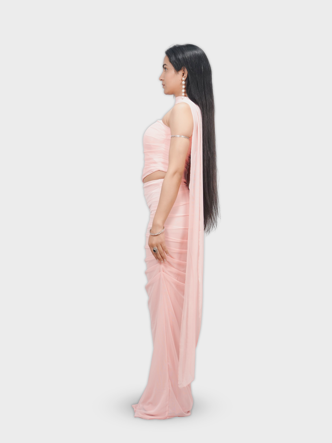 Women’s Strapless Corset Maxi Dress with Scarf