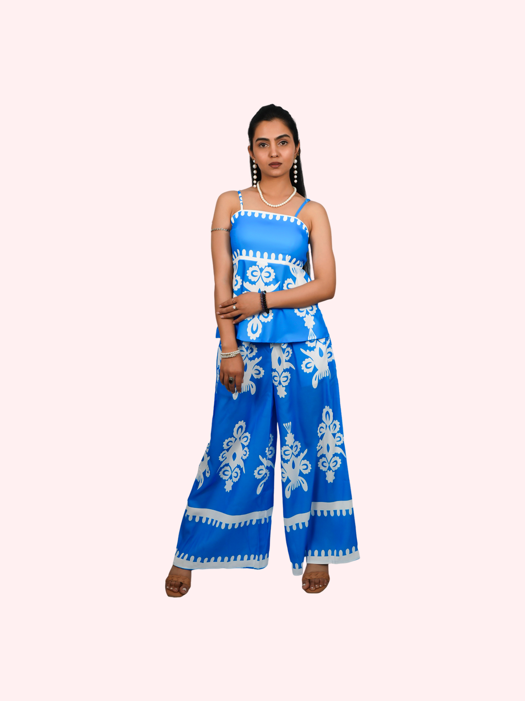 Women’s Fitted Printed Cami Top and Pant Co-ord Set