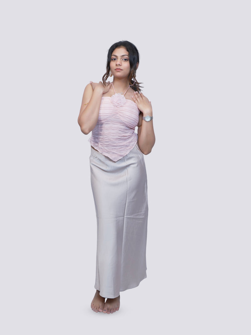 Women's Blush Ruched Halter Top