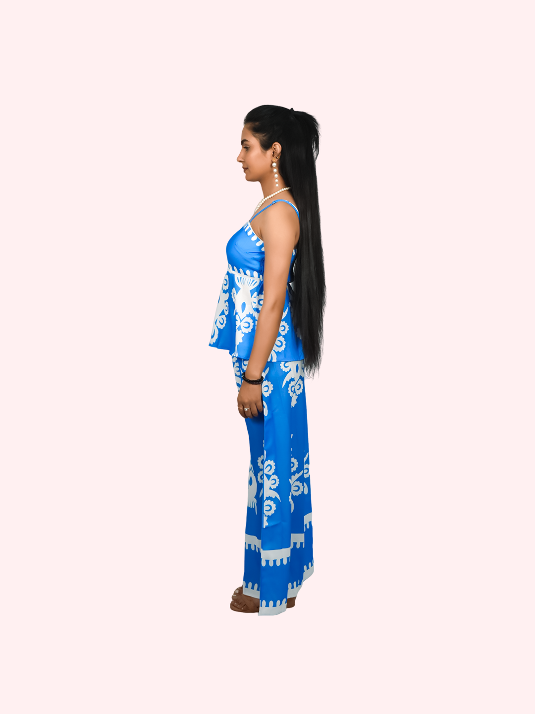 Women’s Fitted Printed Cami Top and Pant Co-ord Set