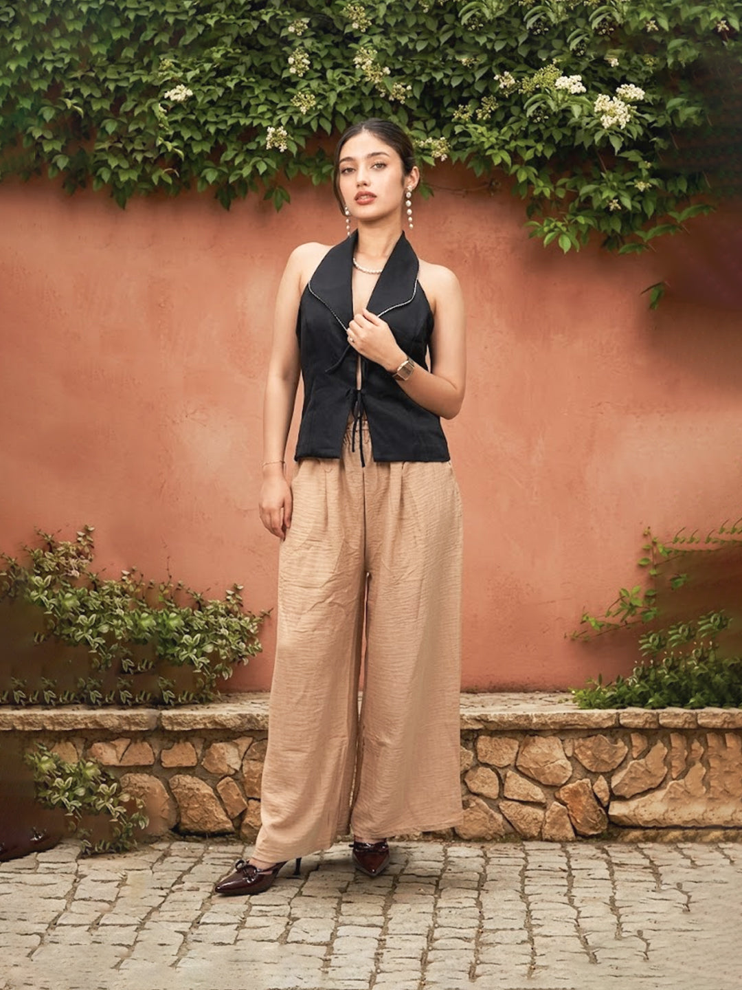 Black Halter-neck top