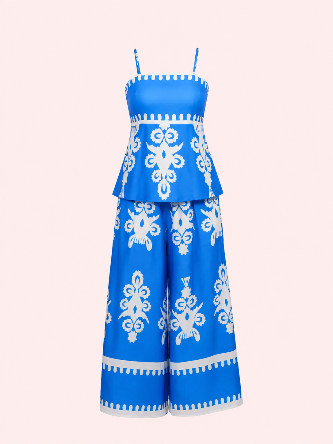 Women’s Fitted Printed Cami Top and Pant Co-ord Set