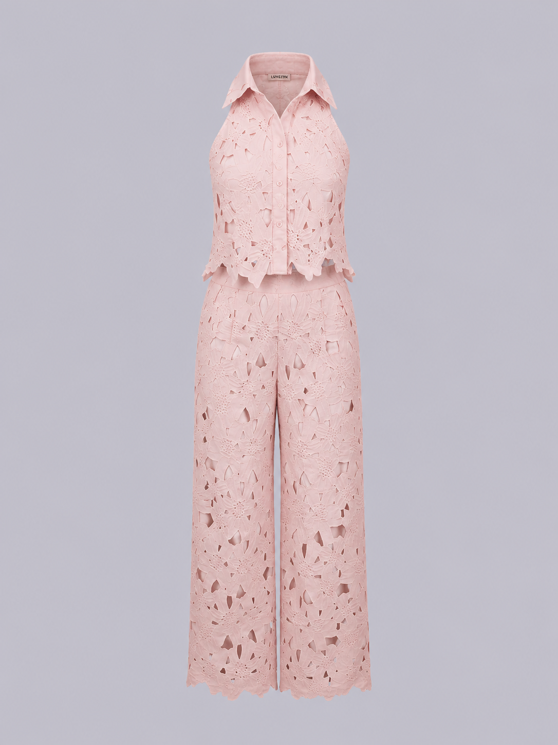 Women’s Embroidered Collar Shirt with Palazzo Co-ord Set