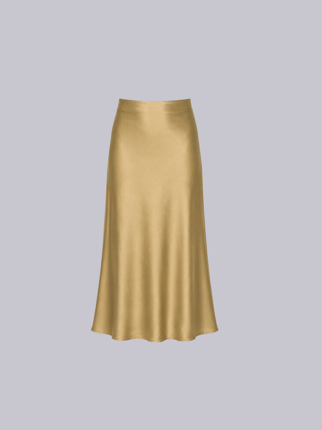 Women's Gold Satin Maxi Skirt