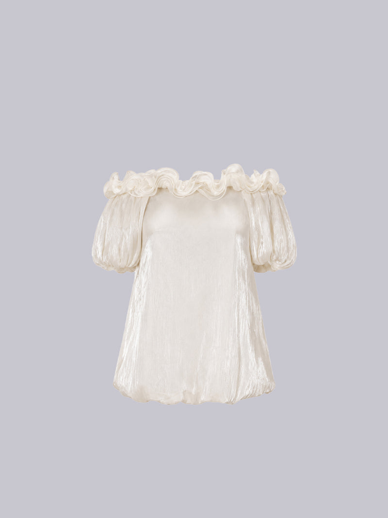Women's Ivory Off-Shoulder Blouse