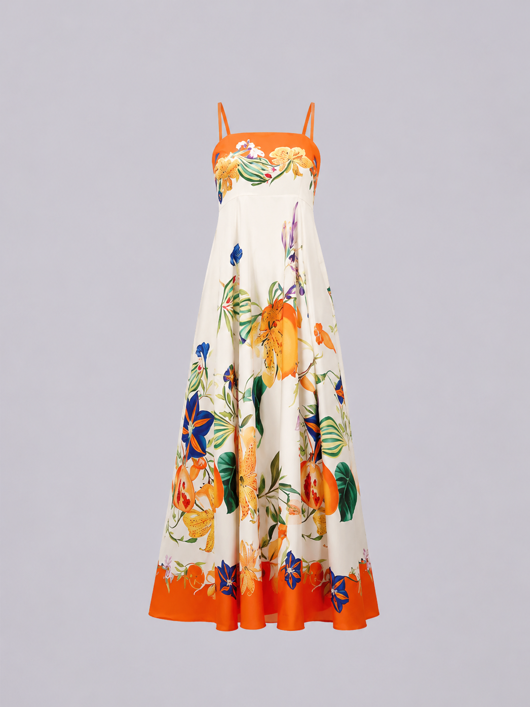 A-line maxi dress with thin spaghetti straps