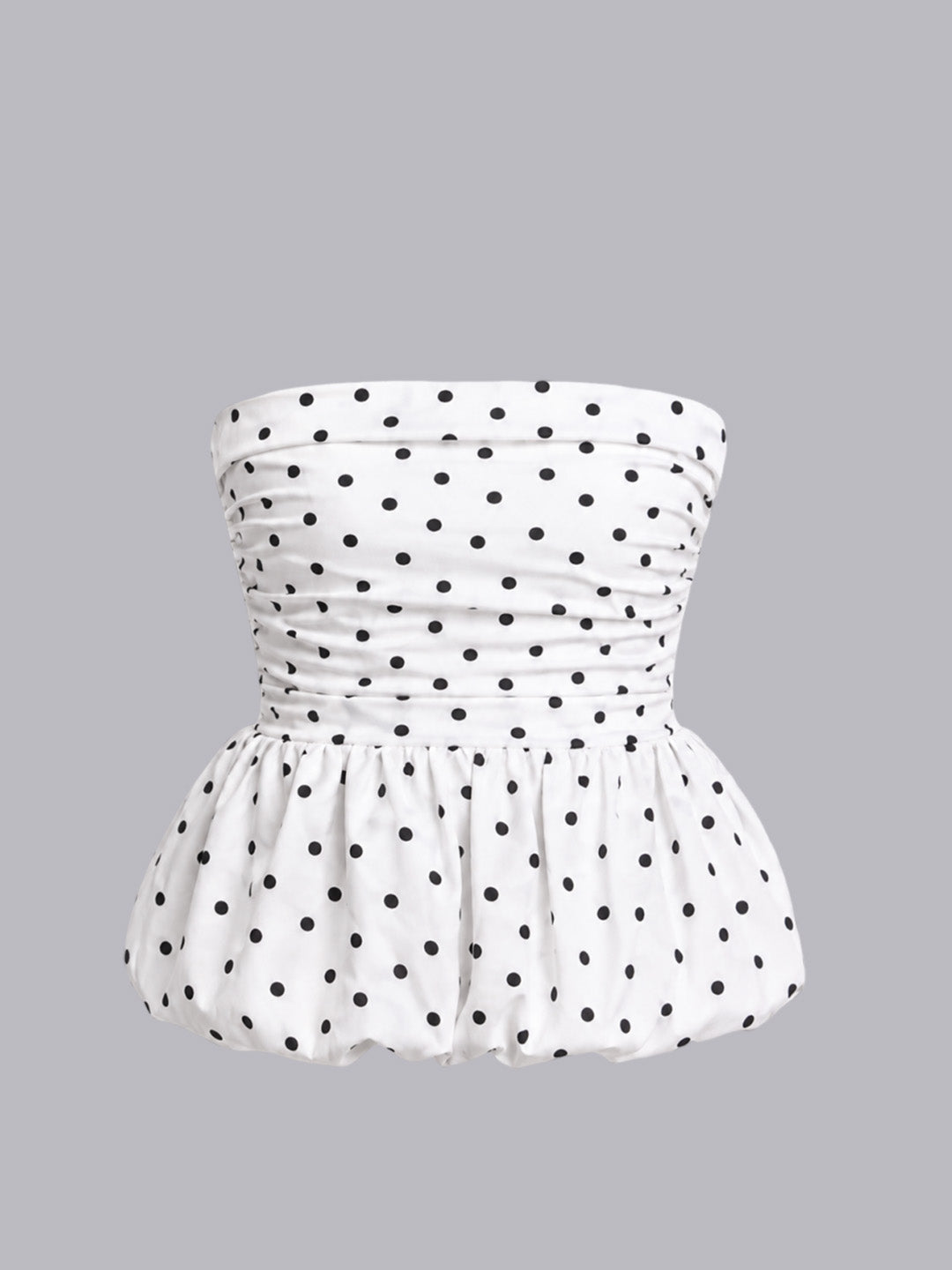 White strapless top.