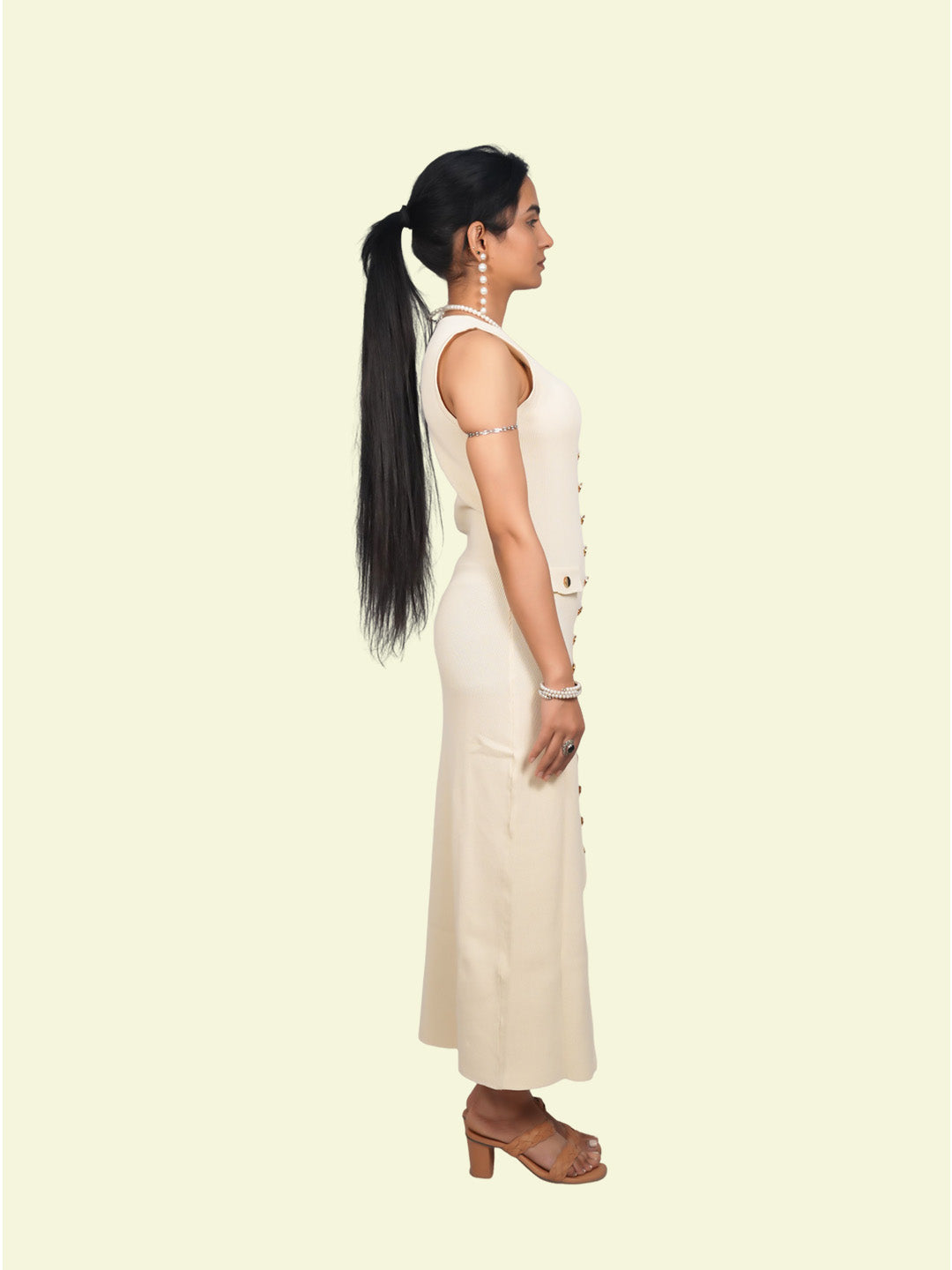 Woman in a white outfit